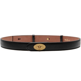 Mulberry Darley Thin Belt Black Natural Grain Leather